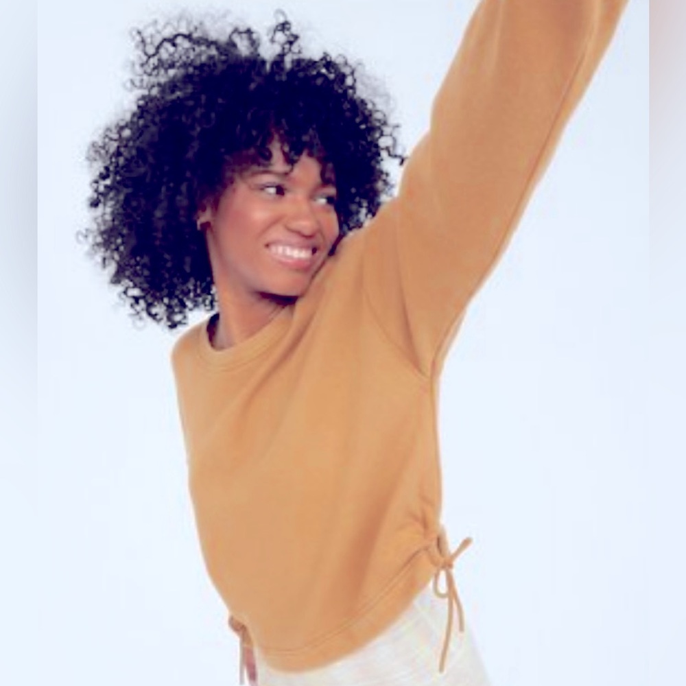 Arrive Cropped Ruched Sweatshirt